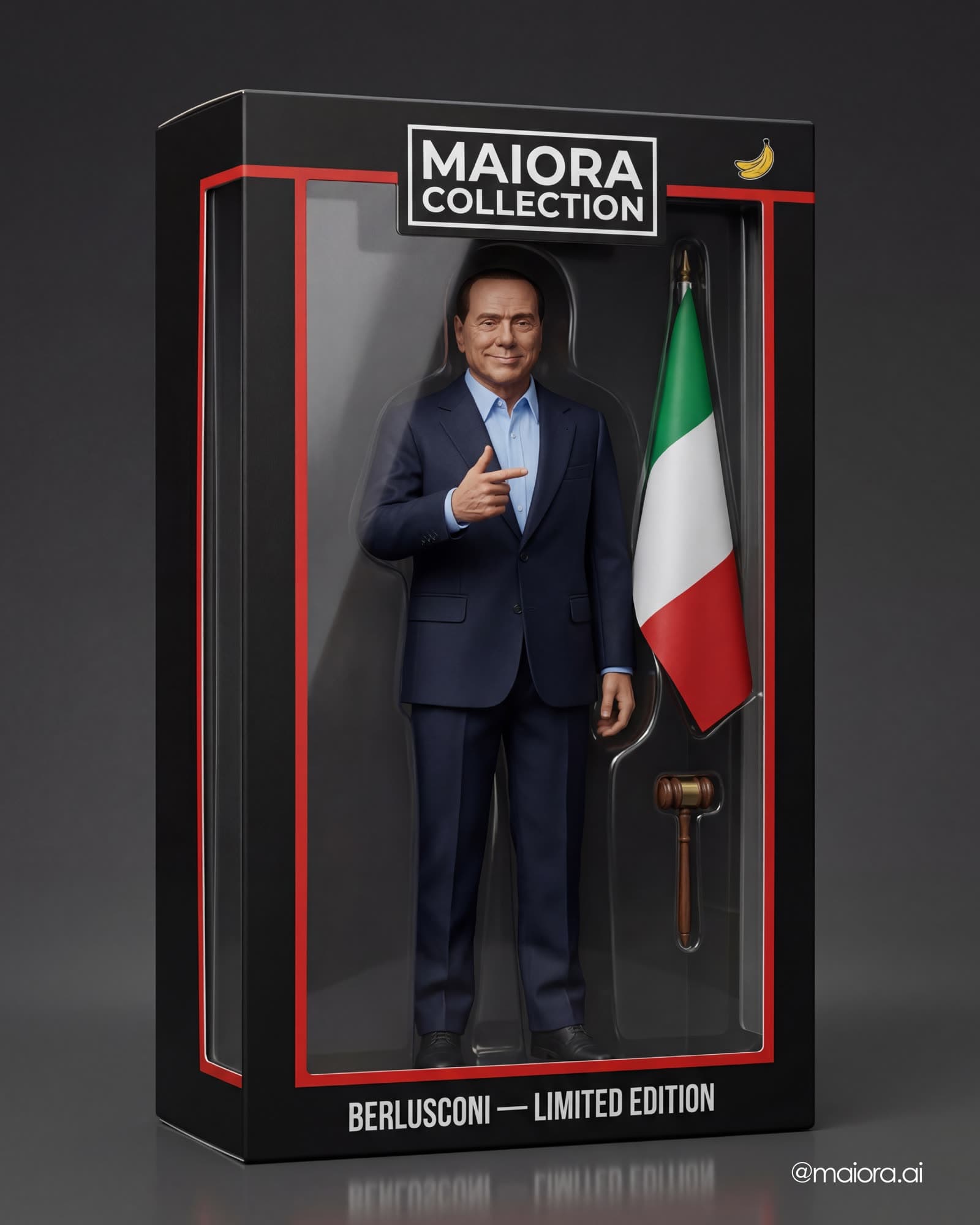 Action figure Silvio Berlusconi in packaging Maiora Collection