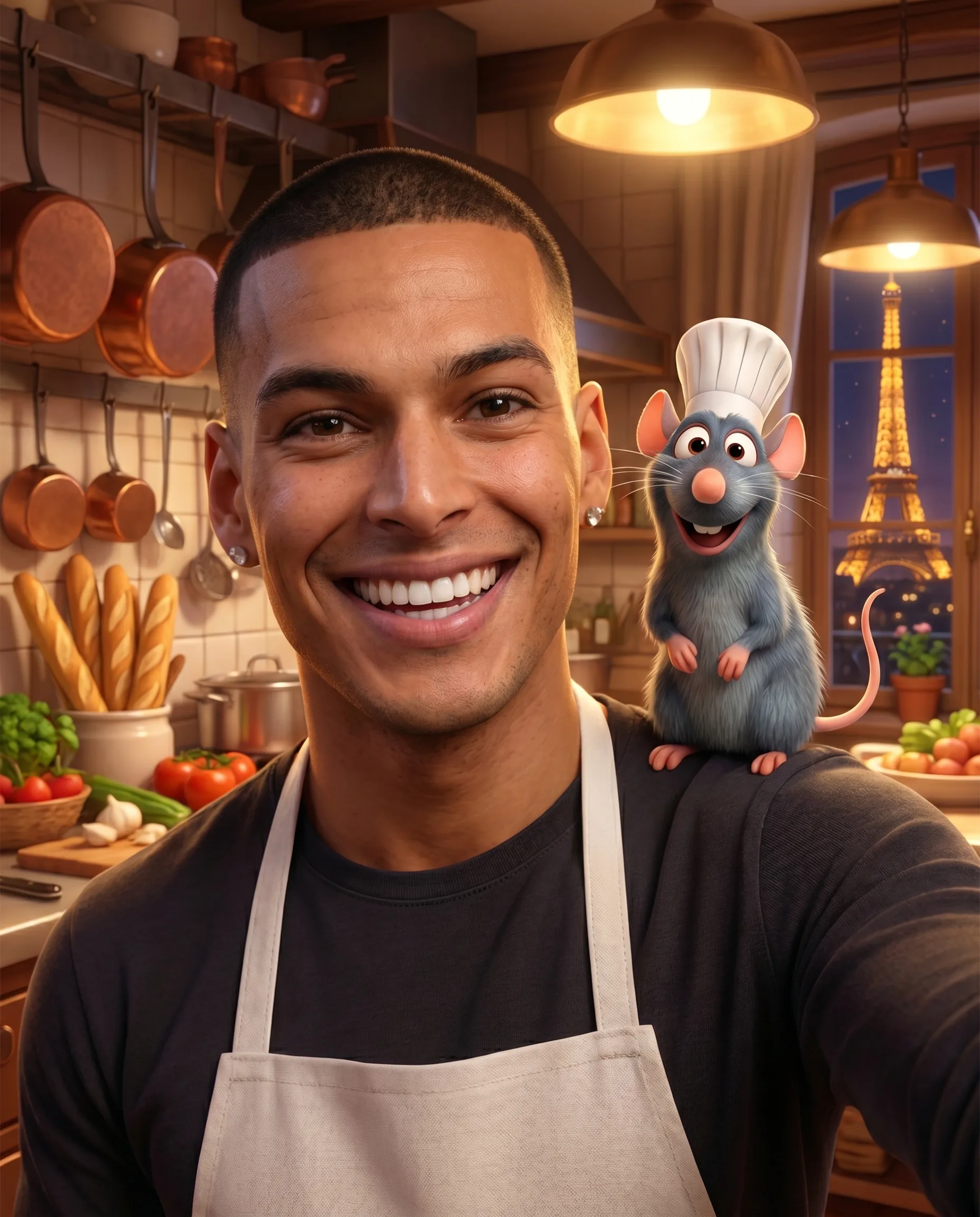 Selfie con Remy sulla spalla — Ratatouille