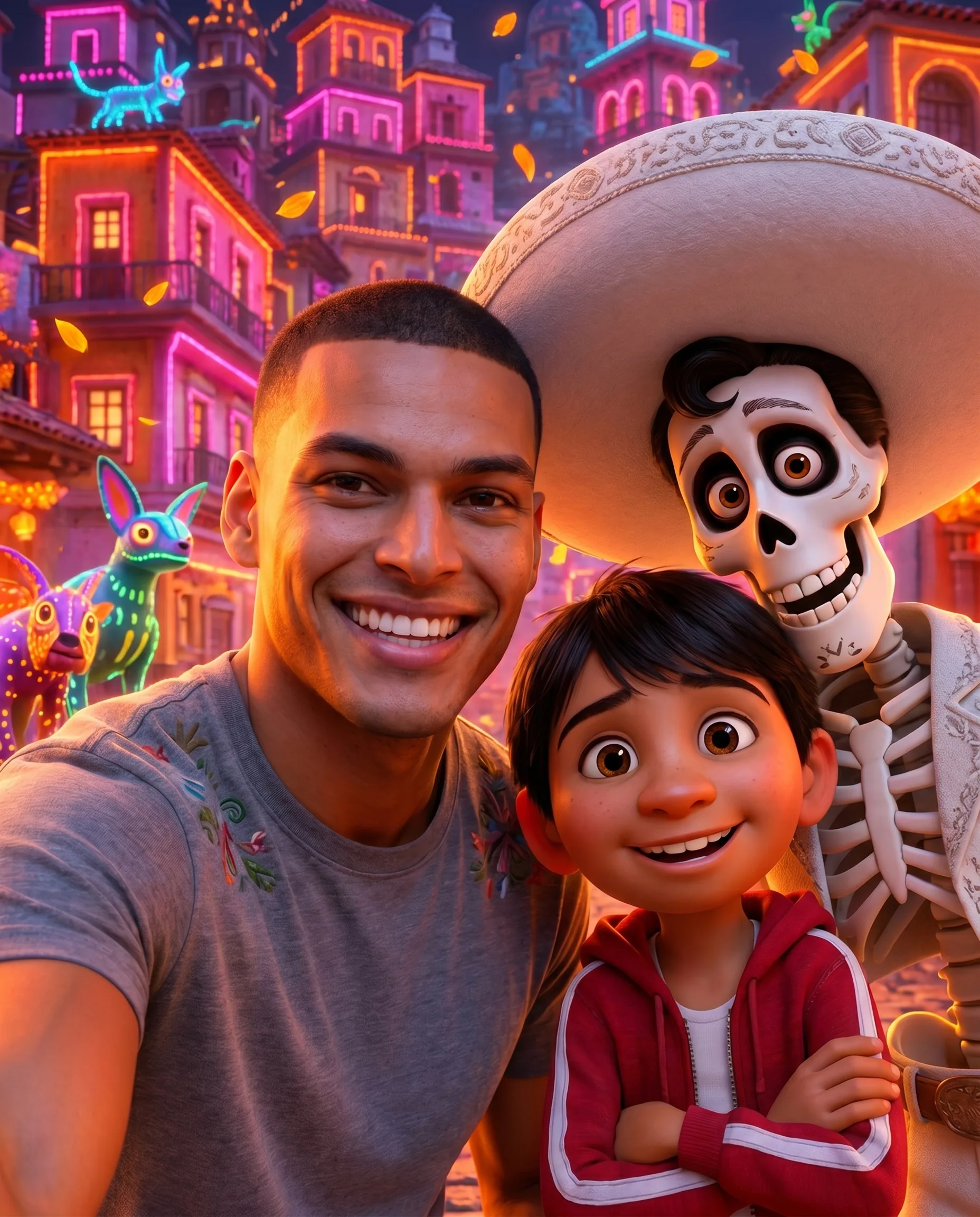 Selfie con Miguel e Hector — Coco